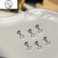 JiMi女养耳洞双头耳骨钉高级感螺丝耳蜗钉钻石耳环银耳饰 0.4CM3对