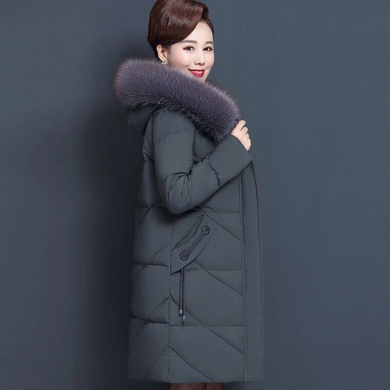 女装2021新款妈妈中老年羽绒服女中长款加厚宽松外套女潮ins冬季