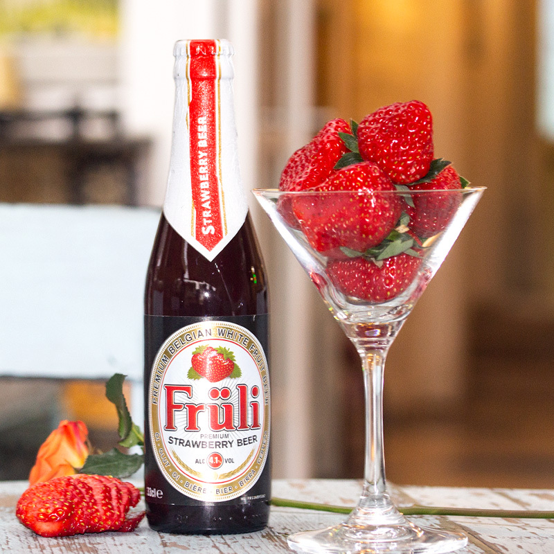 比利时原装进口fruli芙力草莓荔枝330ml4瓶水果味精酿啤酒组合