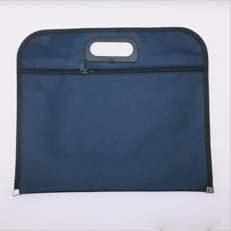 手提文件袋帆布b4拉链会议袋