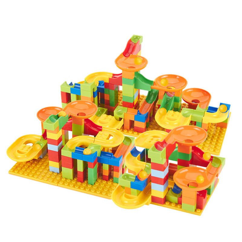 跨境热卖儿童小颗粒滚珠轨道滑道拼装拼插积木兼容legao男孩玩具192
