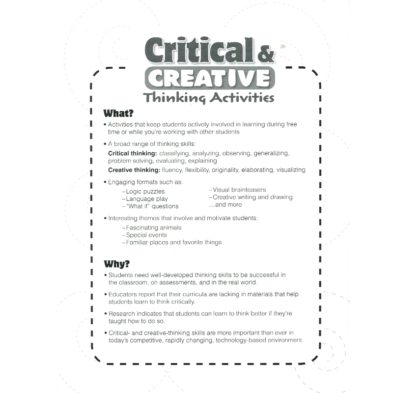 [正版]批判性与创造性思维练习 Evan-Moor Critical and Creative Thinking Ac高清大图
