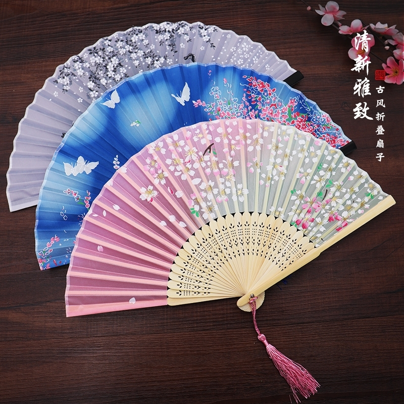 扇子折扇中国风女式古风流苏夏季随身古典古装古代汉服折叠小竹扇05面若桃花报价 参数 图片 视频 怎么样 问答 苏宁易购