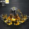 三维工匠沏茶玻璃泡茶壶如意茶壶冲茶器冷热两用耐高温茶水壶家用茶具套装 900ML如意单壶+6个直筒杯