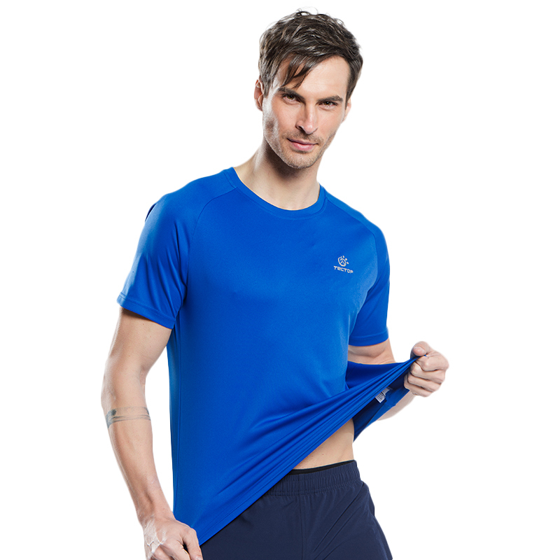 探拓速干t恤男短袖夏季圆领快干衣大码宽松透气户外运动跑步速干衣xl