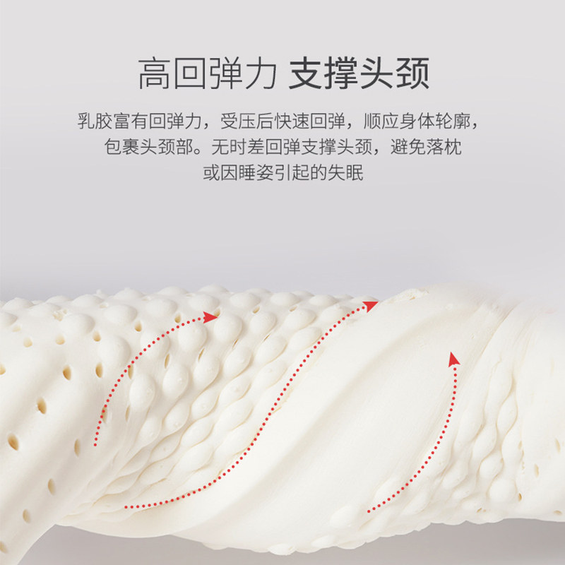 泰念Tai nian 泰国乳胶枕颈椎枕头单人枕睡眠护颈枕成人颈椎枕护肩颈枕头枕芯送枕套男士防打鼾枕头