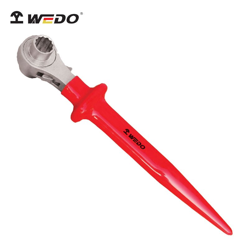 维度(WEDO)IN528-1719 绝缘浸塑尖尾棘轮扳手 铬钒钢17*19mm 双边棘轮套筒扳手 VDE 1000V高清大图