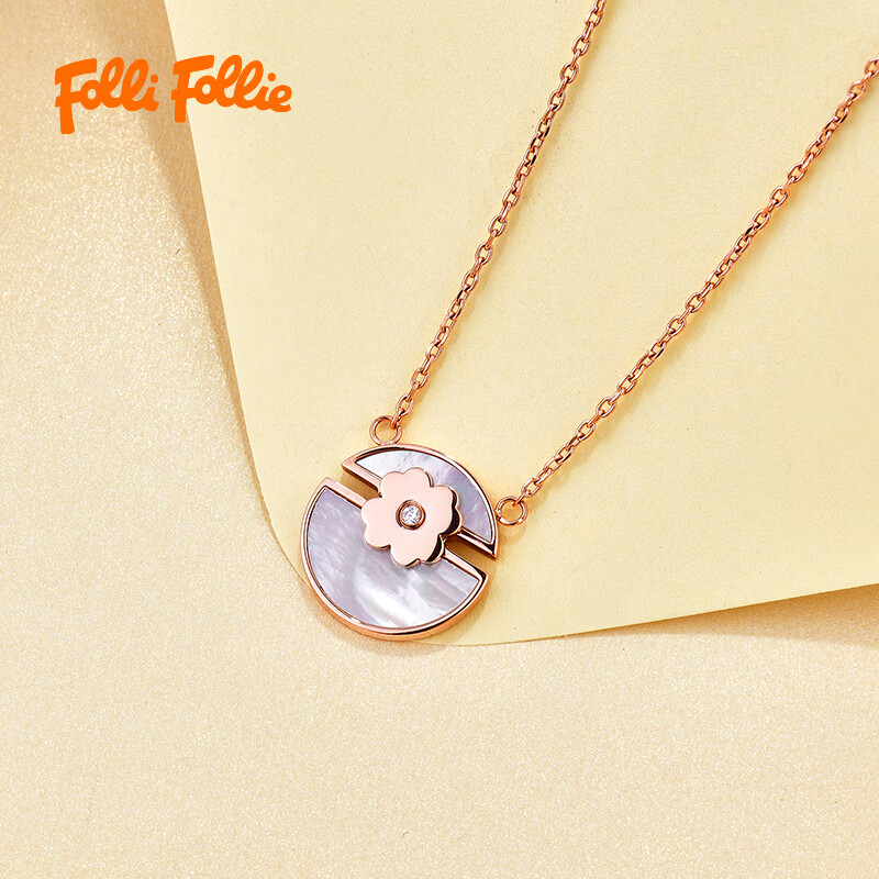 FOLLI FOLLIE 轻奢时尚潮流圆形四叶花项链(3N20T009RC)高清大图