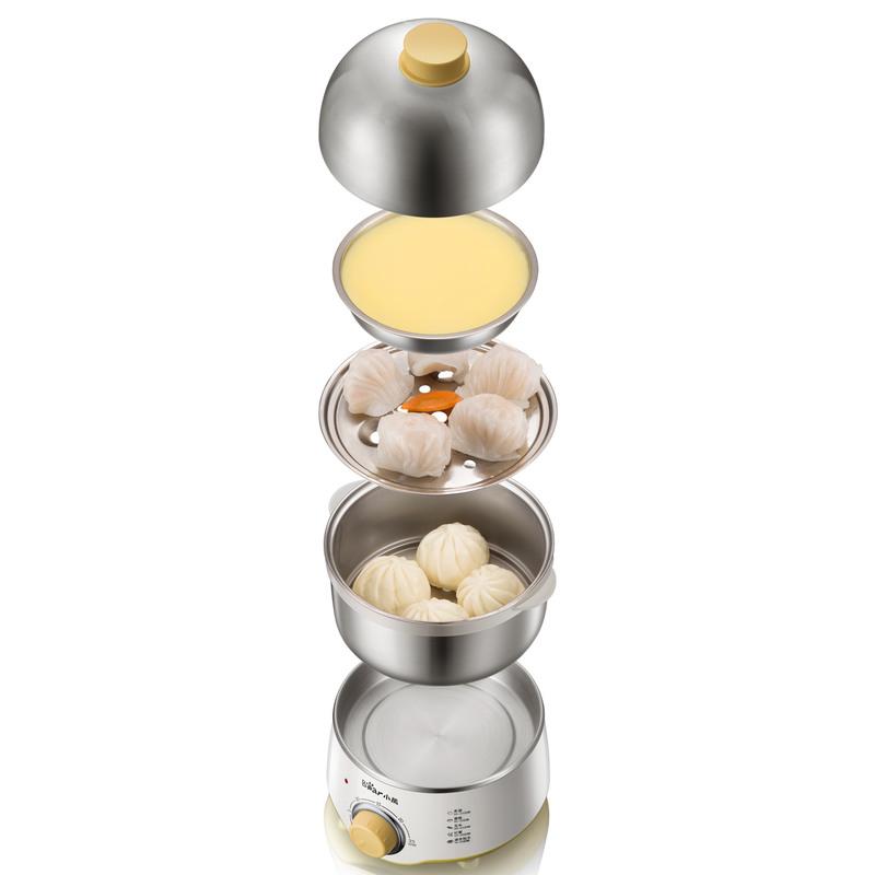 小熊蒸蛋煮蛋器不锈钢家用小型双层神器自动断电早餐机 黄色高清大图