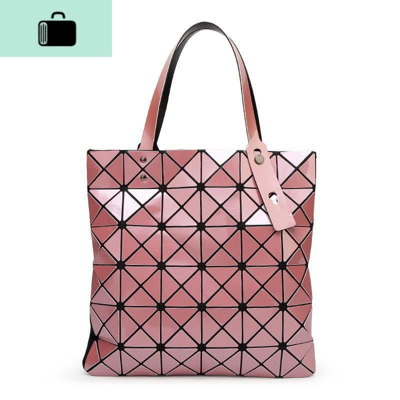 2020夏季新款女包几何菱格手提包折叠包徐璐同款镭射包单肩包6格NEW LAKE女士单肩包图片