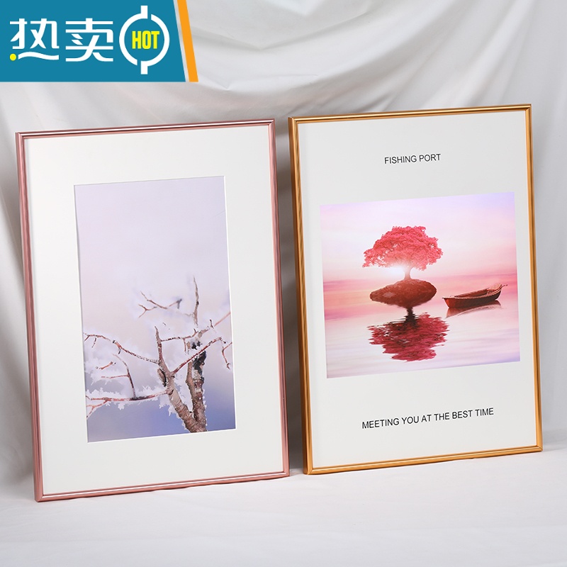 敬平简约窄边铝合金相框挂墙a3画框装裱8k4开A2海报外框定制拼图框架 006圆面黑色 A1[内框59.4X84cm]挂高清大图