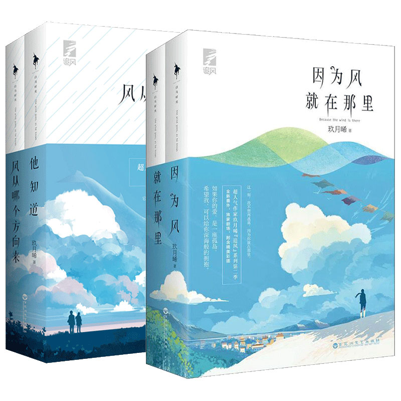 [醉染正版]正版 玖月曦的书全4册 追风系列全套 因为风就在那里 上下+他知道风从哪个方向来 上下 青春爱情励志推理言情高清大图