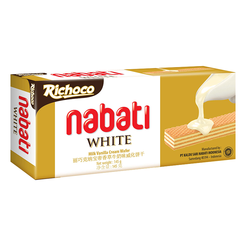 丽巧克纳宝帝香草牛奶味威化饼干145g