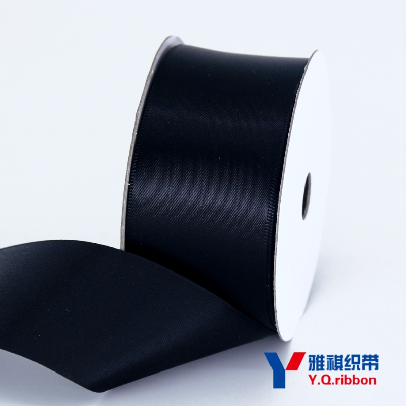 3.8cm双面丝带加密绸带DIY发饰布带涤纶带小卷9米装饰带腰带 黑色 8110