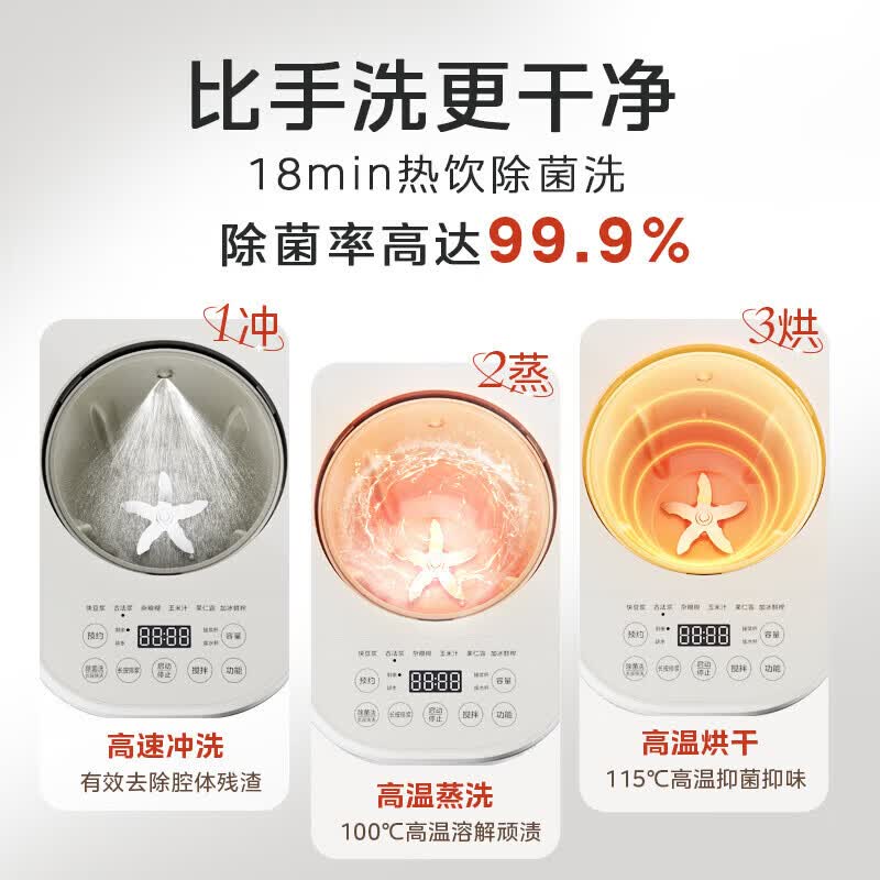 美的 破壁机家用免手洗全自动多功能豆浆机预约热烘轻音 1.5L最新款 DJ15H-AH01高清大图
