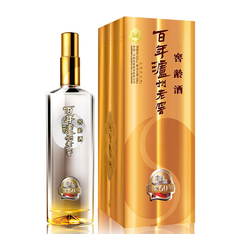 百年泸州老窖窖龄酒60年52度浓香型500ml6瓶整箱礼盒装纯粮酒醇香白酒