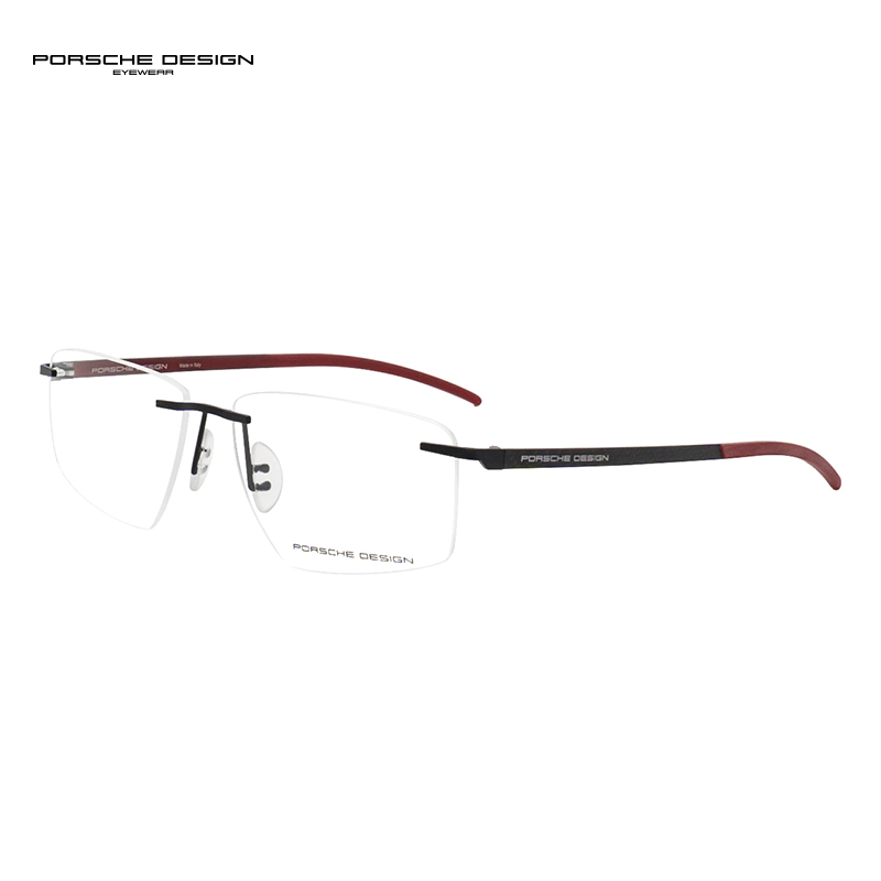 PORSCHE DESIGN保时捷 光学近视眼镜架 男款生物钢超轻商务眼镜框无框P8341 57mm
