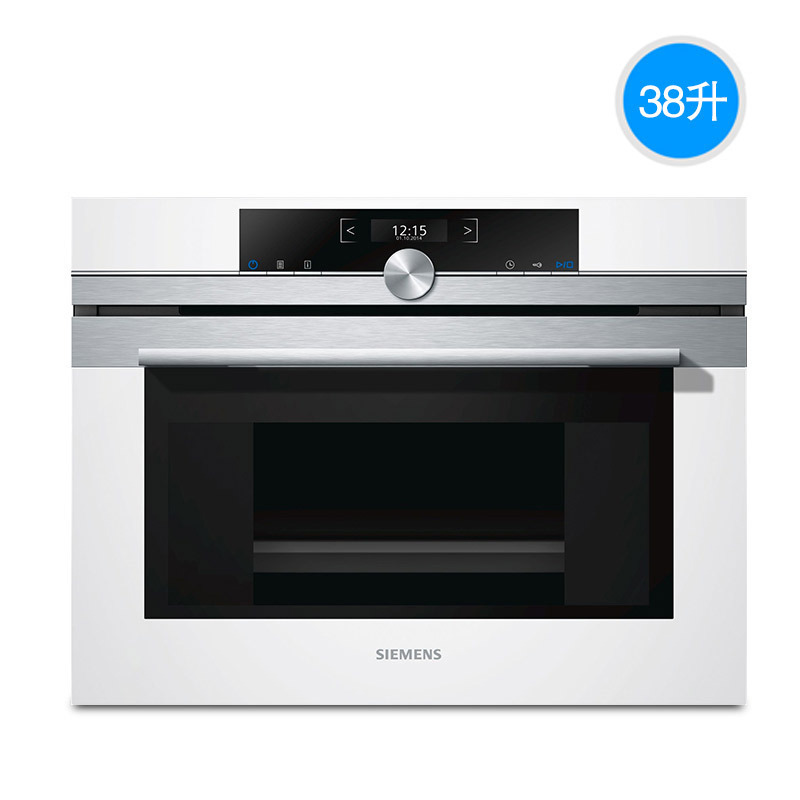 西门子（SIEMENS）进口嵌入20种烹饪程序自动除垢白色蒸汽炉玻璃CD634GBW3W