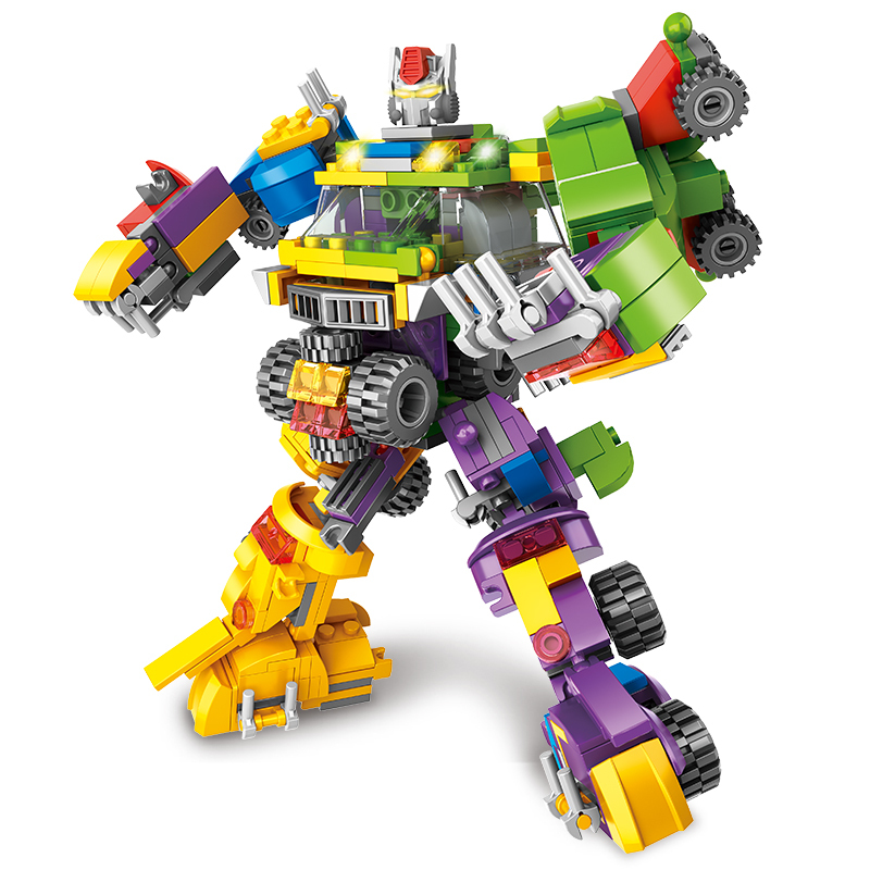 汇奇宝 积木拼装玩具变形机器人男孩子机甲金刚系列启蒙套装兼容乐高6