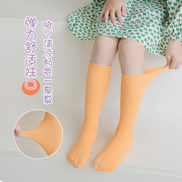 儿童袜子女童长筒袜夏季薄款高筒小腿袜网眼女孩夏天糖果色冰冰袜