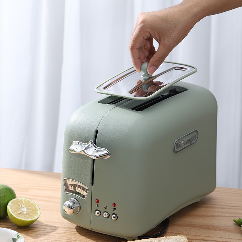 德龙(DeLonghi)多士炉CT02.GR薄荷绿 家用复古系列多士炉 全自动烤面包机 早餐烤吐司机 配防尘盖 2片式