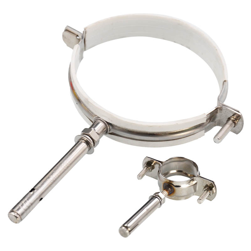 平环 不锈钢管卡燃气热水器排烟管固定卡支架抱箍 辅品多 304不锈钢 110 防爆管卡(M8*120)高清大图