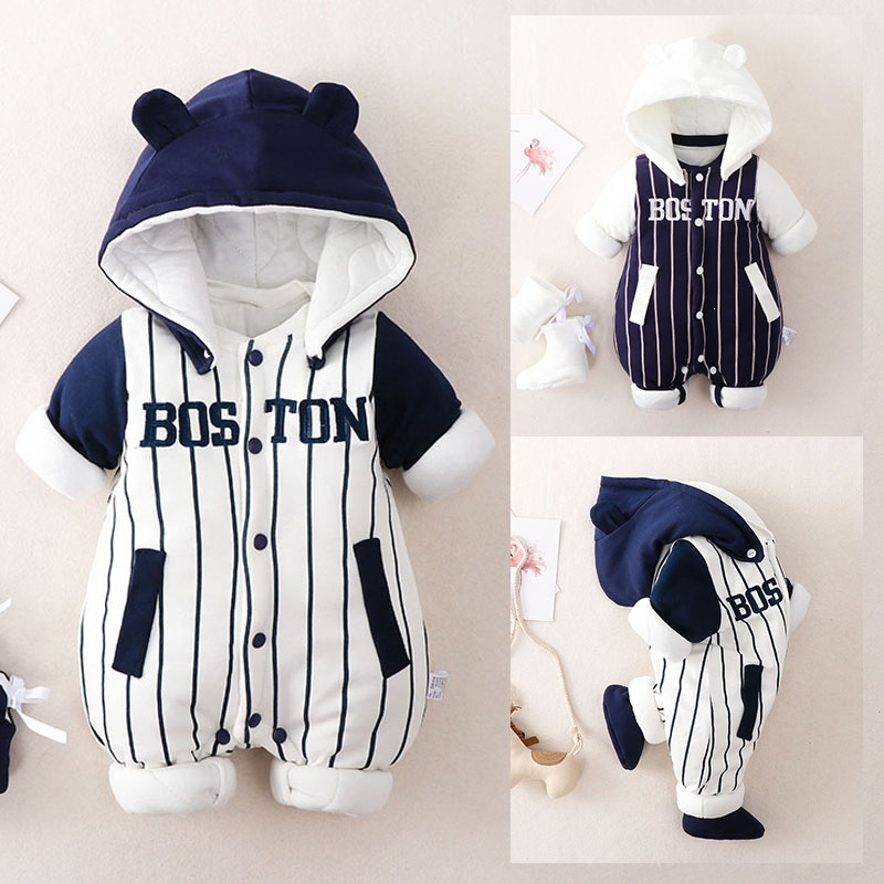 新生婴儿连体衣服智扣秋冬季套装新年加厚棉衣男宝宝外出拜年过年冬装