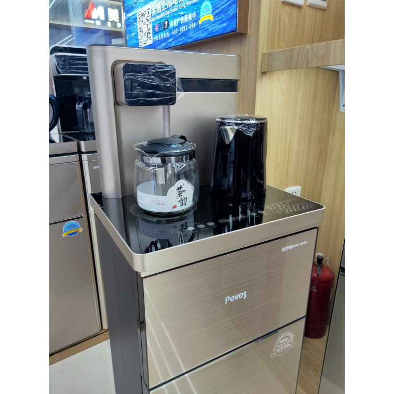 Peves/奔腾饮水机 BT-8609咖啡色 豪华花架遥控双出水 奔腾家用茶吧机