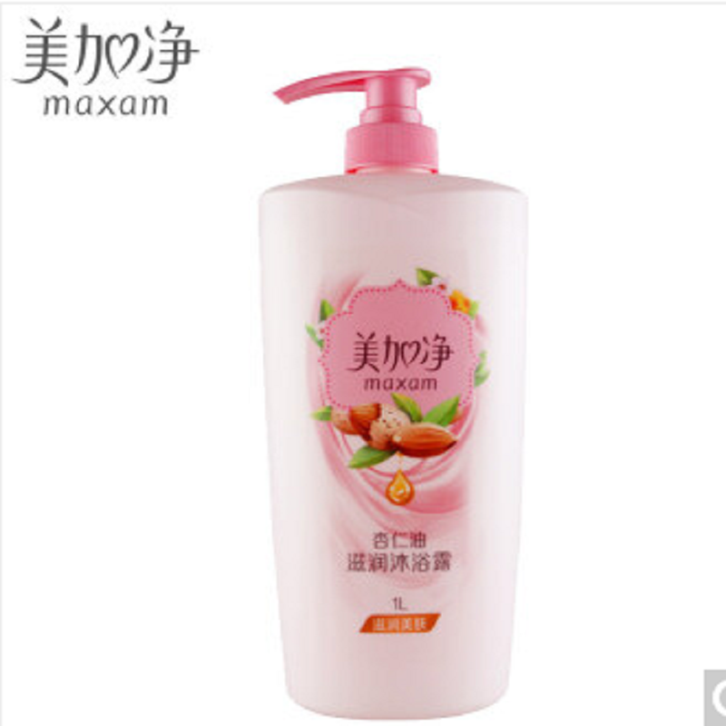 美加净沐浴露滋润沐浴露 1L(MAXAM 杏仁油精华天然补水保湿润肤沐浴乳 1L装)