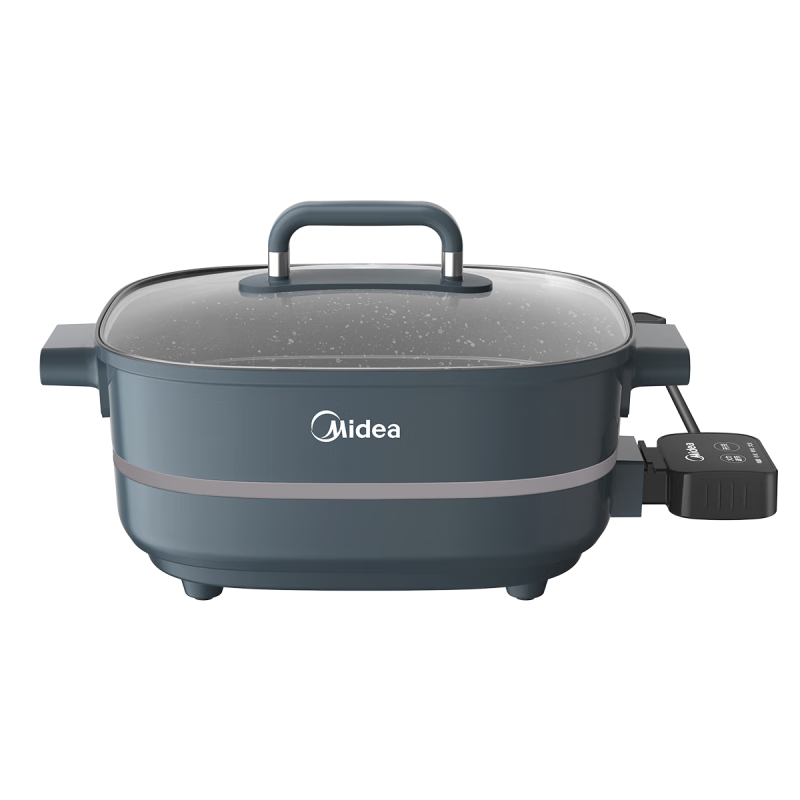 美的(Midea)电火锅家用HGC303001 6L大容量多功能锅电热锅煮面锅无极调温 【麦饭石不粘内胆】