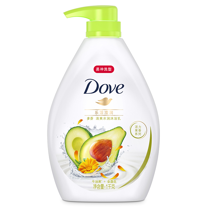 多芬(Dove)清爽水润沐浴乳 乐活滢润1KG[联合利华]