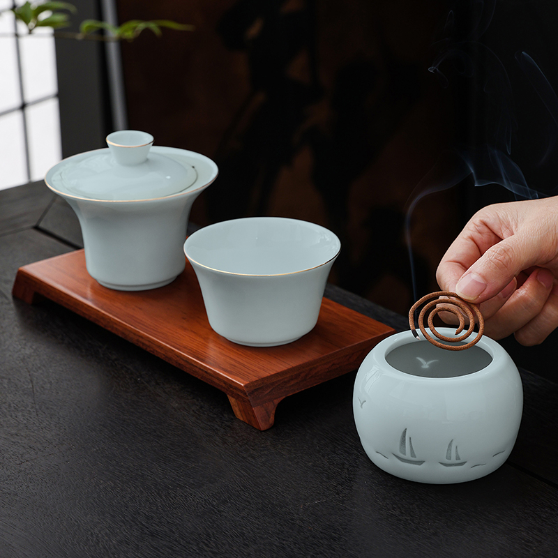 萬春和 以经典花觚为型, 集盖碗、香炉、茶杯于一体,平安顺遂精华版高清大图