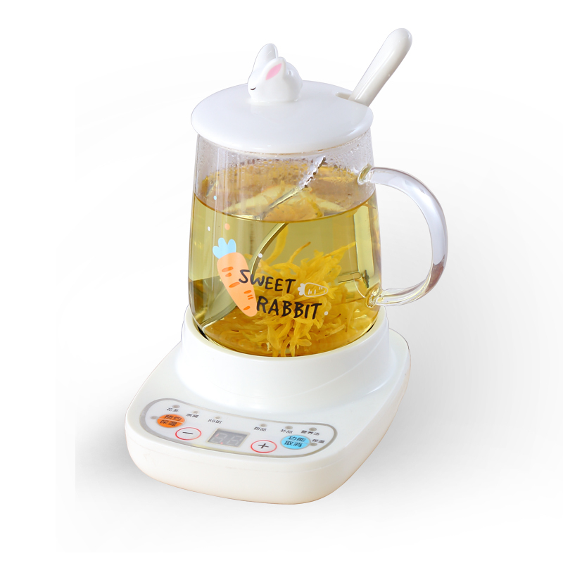 煮茶小型养生壶黄金蛋迷你办公室烧茶炉mini花茶壶电炖杯玻璃烧水壶 360w底座+萝卜c