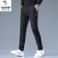 啄木鸟春秋季裤子男潮流宽松商务休闲直筒男士长裤秋冬厚款加绒