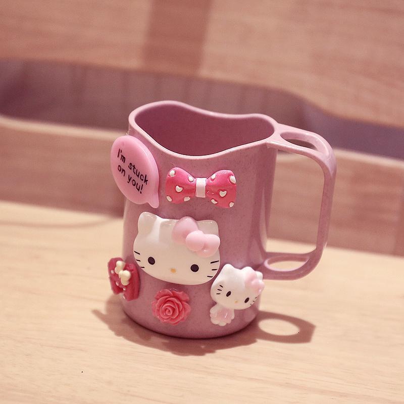 可爱卡通儿童漱口杯小麦秆刷牙杯洗漱多功能杯插洗漱杯