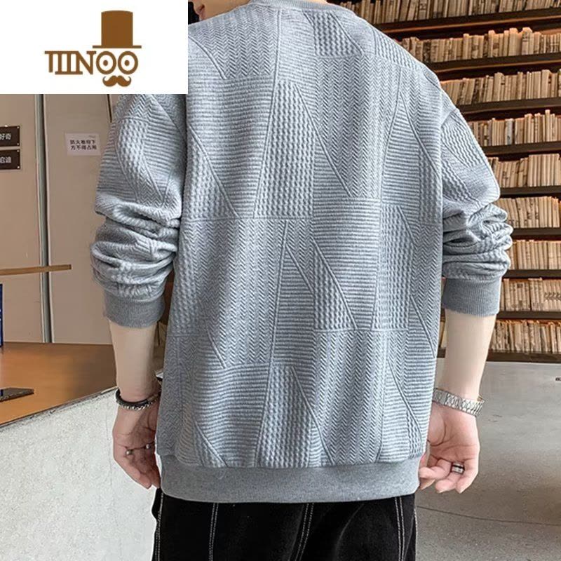 YANXU长袖T恤卫衣男士款青少年长袖圆领衣服男款上衣百搭休闲外穿图片