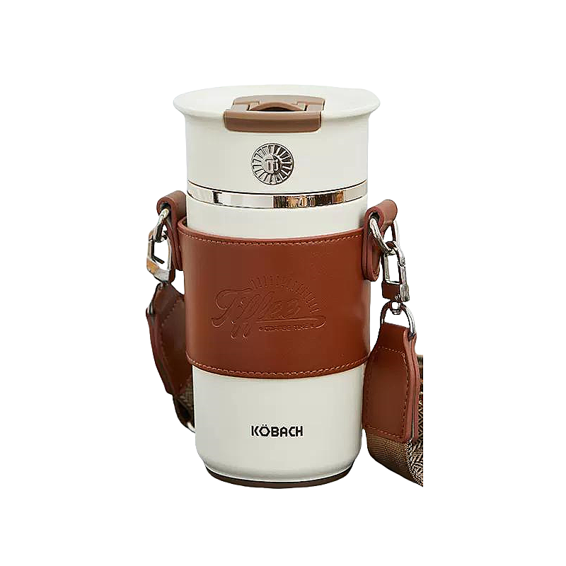 康巴赫(KBH)钛杯咖啡杯便携男女高颜值保温杯钛啡杯水杯车载办公室杯子钛内胆【极昼白】400ml