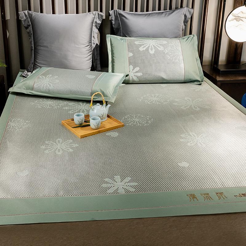 家柏饰(CORATED)凉席1.5米1.8m床单人藤席夏季冰丝软席子可折叠夏凉席三件套2米高清大图
