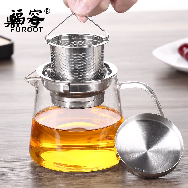 鼎亨耐高温玻璃茶壶功夫茶具冲茶器不锈钢过滤泡茶器茶壶套装家用