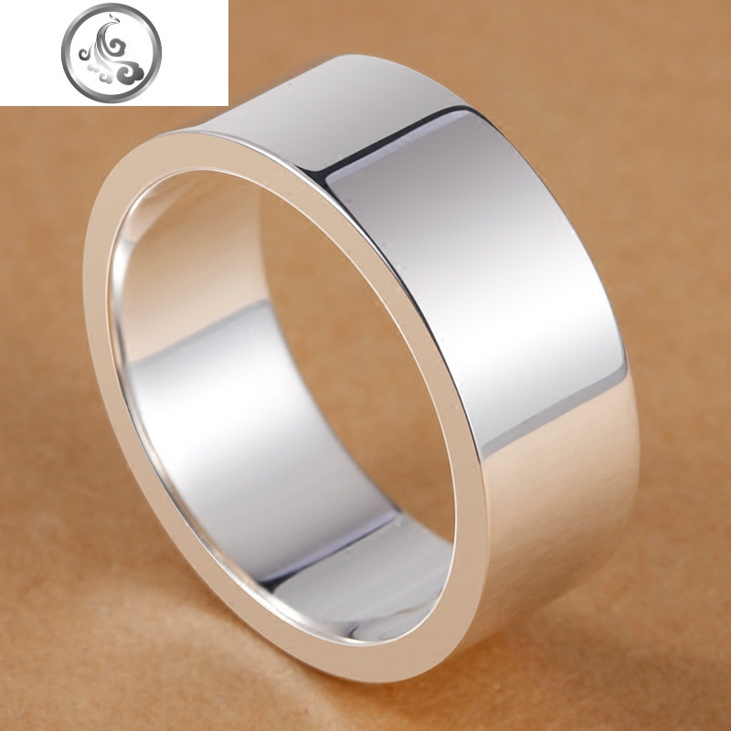 银戒指男纯银单身个性999宽素圈戒指港风潮嘻哈霸气学生情侣对戒jimi