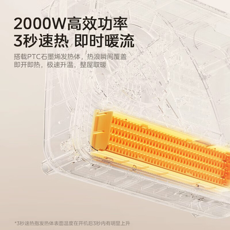 美的(Midea)取暖器浴室家用暖风机卧室小型壁挂暖气防水 HFT20NZ高清大图
