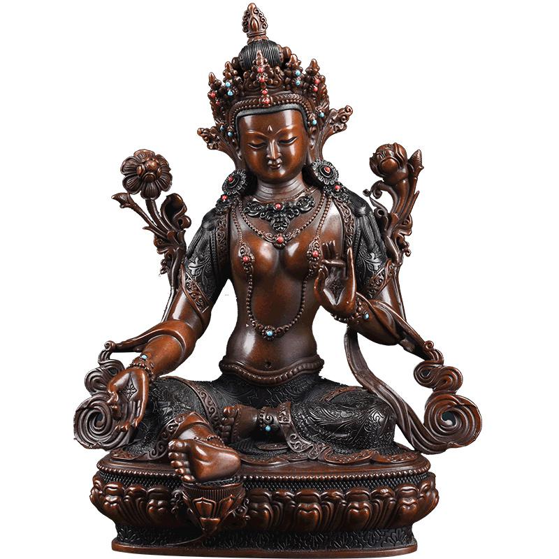 家柏饰(CORATED)绿度母佛像 铜绿度母多罗菩萨救八难度母密宗尼泊尔工艺高清大图