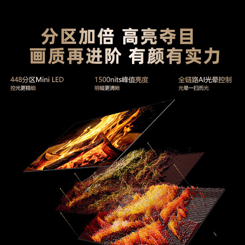 创维电视65A5F艺术款 65英寸448分区Mini LED 哑光屏显墨晶屏无缝贴墙壁画电视机壁纸电视机 65A5FT