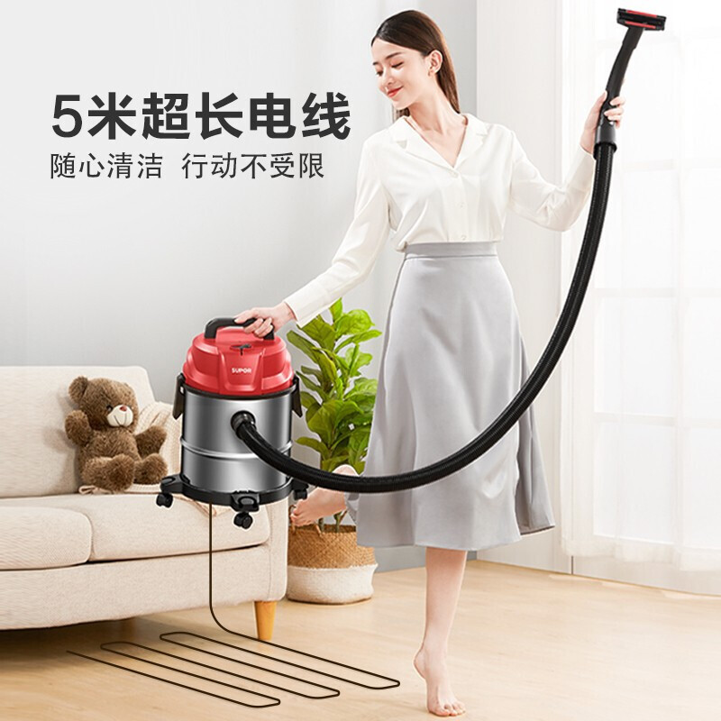 苏泊尔(SUPOR)桶式吸尘器苏泊尔吸尘器桶式大吸力工业用家用手持大功率VCC85S-12 不锈钢高清大图