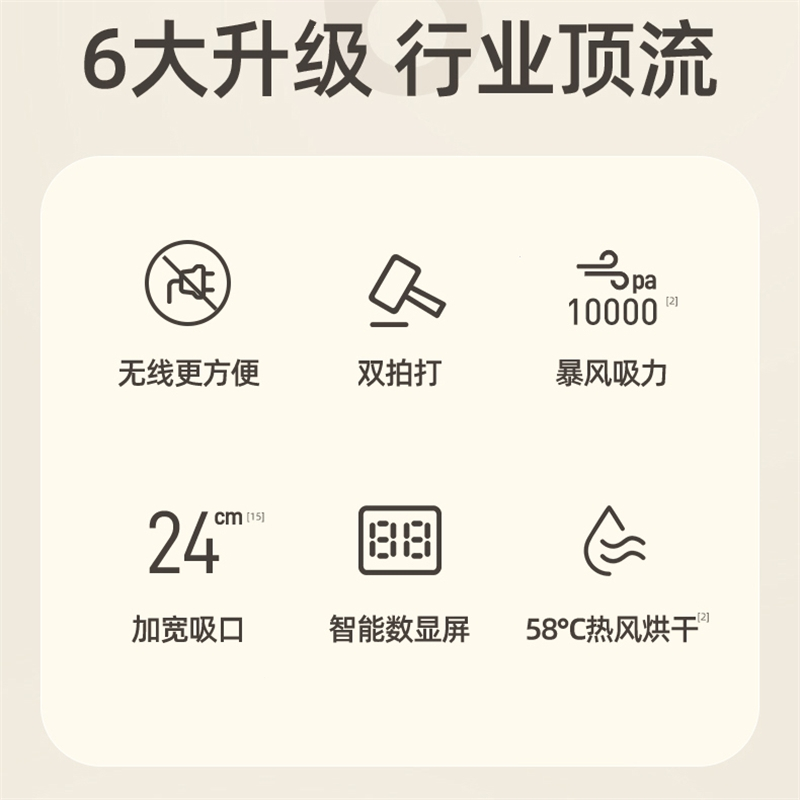 奥克斯(AUX)床上吸尘器家用无线紫外线机小型宿舍_顶配款送6个滤芯