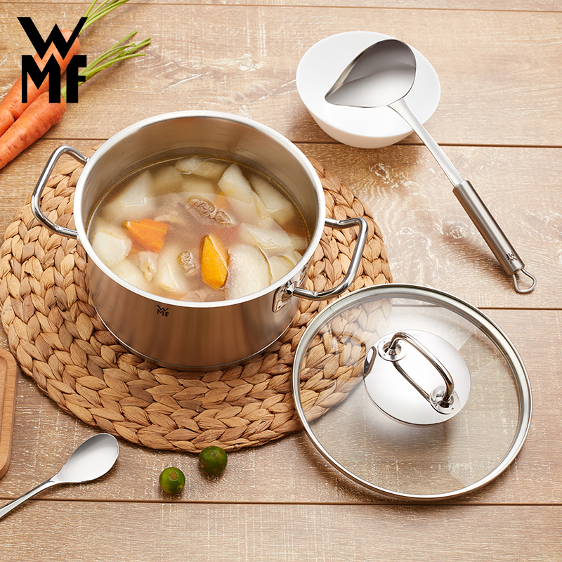 福腾宝(WMF)Profima 德国不锈钢汤锅煮锅炖锅奶锅防烫手柄煮面煮牛奶煤气电磁炉通用20cm 套锅2件套