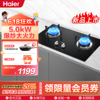 海尔(Haier)嵌入式 双眼灶 智能防干烧 5KW大火力 燃气灶具家用 JZT-QHA7B0(天然气) 海尔厨房电器