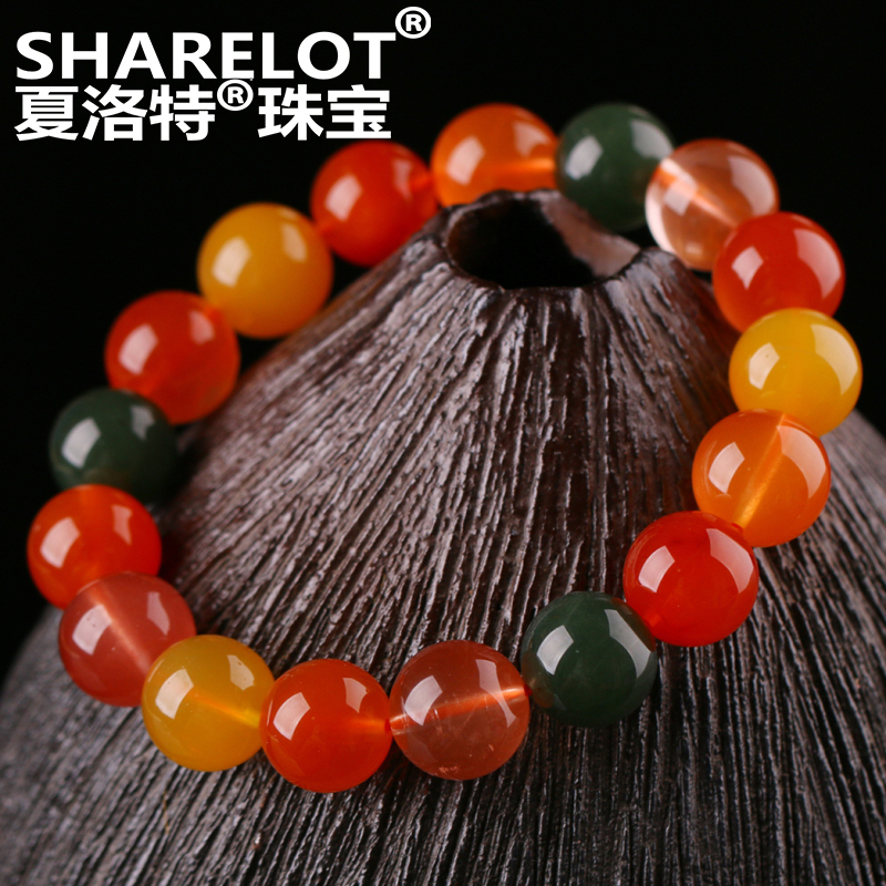 夏洛特天然水晶 福禄寿手串彩色水晶单圈手串时尚饰品