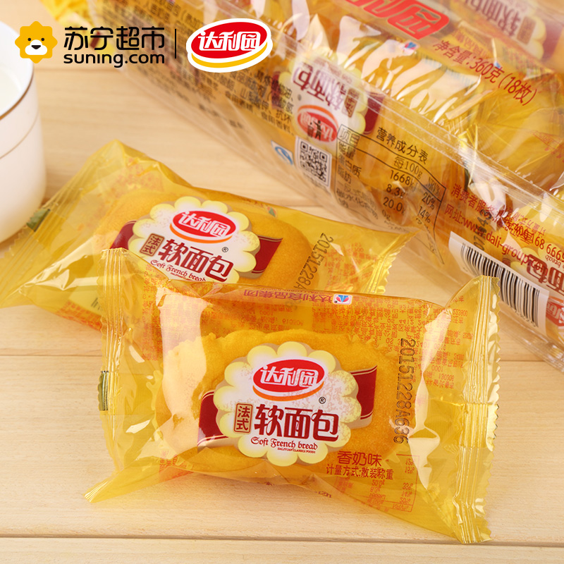 达利园 糕点 面包 零食 法式软面包1500g(香奶味)高清大图