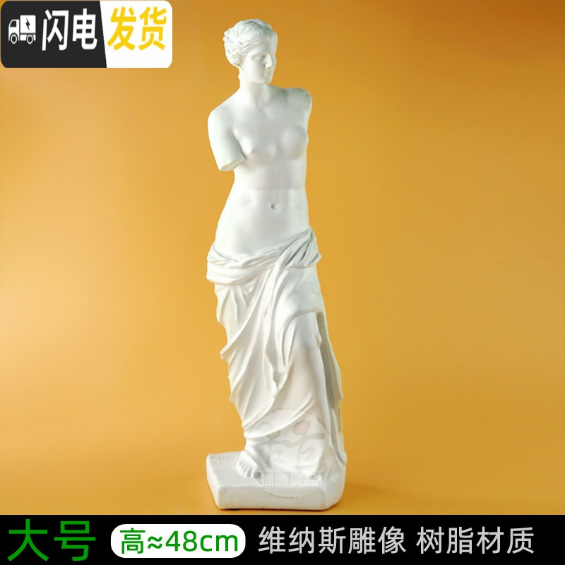 三维工匠经典像 文艺塑摆件 大卫小卫头像 笔筒 插花花瓶 艺术桌摆 维纳斯全身像大号（头顶无孔）